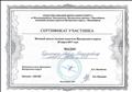 Сертификат участника: Весенней школы молодых педагогов Центрального округа 28 марта 2017 года