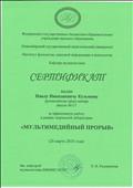 Сертификат: за эффективную работу в рамках творческой лаборатории "МУЛЬТИМЕДИЙНЫЙ ПРОРЫВ" Выдан 26.03.2018
